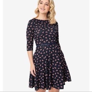 NWT Unique Vintage Heart Print Dress Size 1X